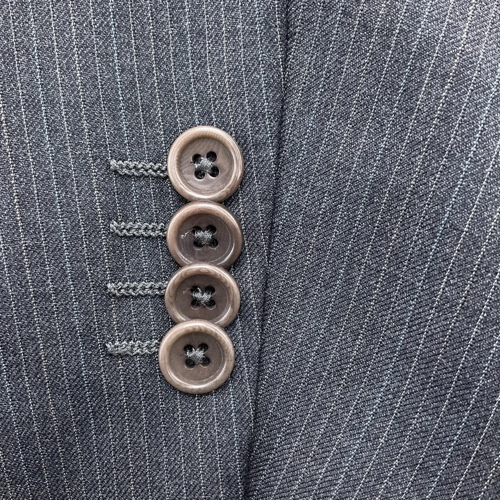 Gianni Manzoni Blazer Mens 48R Charcoal Gray Pinstripe Executive Italy Luxury